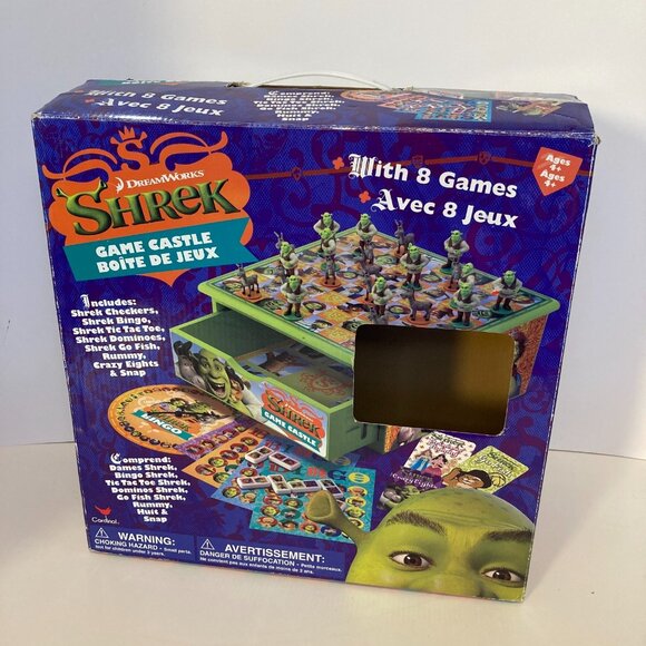 Dreamworks Shrek Game Castle Wooden Board Drawer With 8 Games + Box 2006 - Picture 8 of 16